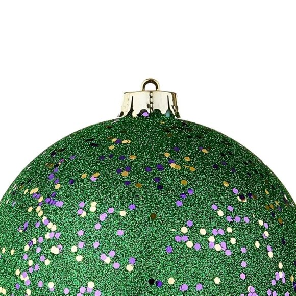 Jumbo Green Mardi Gras Ornament - Picture 2 of 5